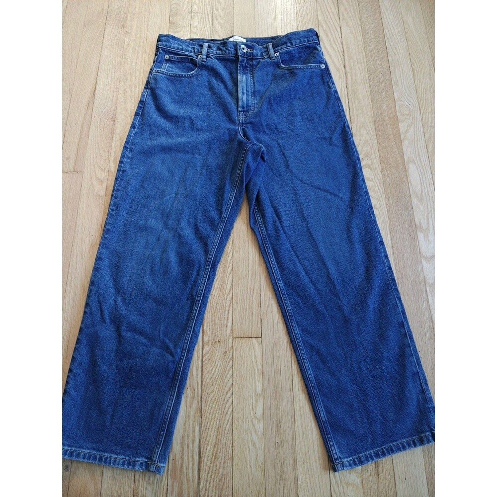 Everlane Women's High Waisted Jeans Size 31 Blue Denim Straight Leg Casual Pants